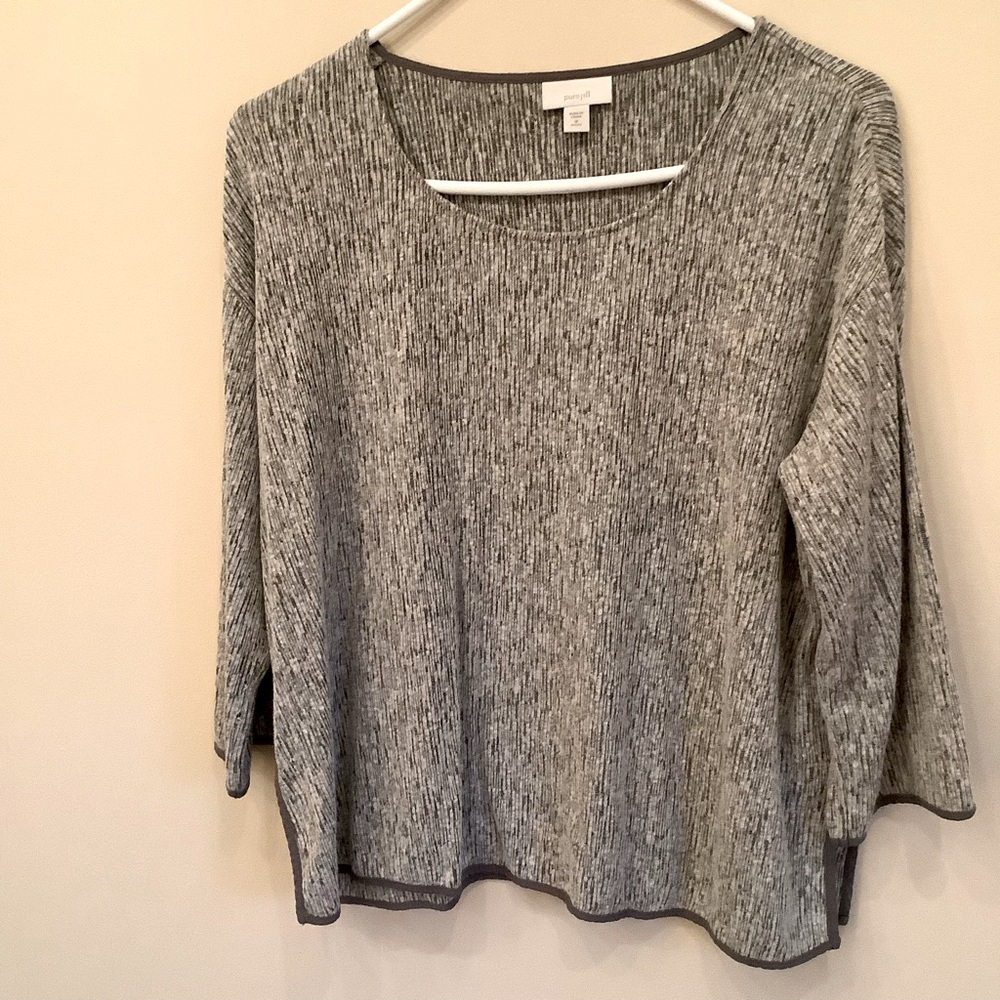 MP Black & White Linen/Cotton/Polyester J.Jill Knit Top